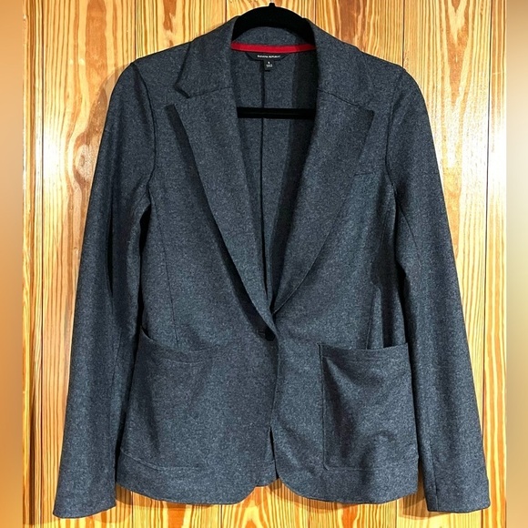 Banana Republic Italian Wool Blend Unstructured Blazer Charcoal Gray - Picture 1 of 13